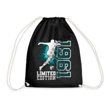 1961 Year of birth Birthday Football - Drawstring Bag - black - Front