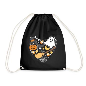 Halloween Geist Kürbis Hexe - Turnbeutel - Schwarz - Vorne