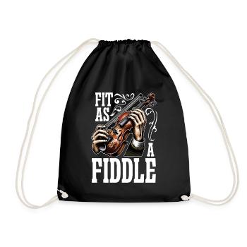 Fiddle Fit As A Fiddle Musician Violin Music Lover - Turnbeutel - Schwarz - Vorne