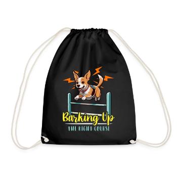 Dog Agility Training Barking Up The Animal Lover - Drawstring Bag - black - Front