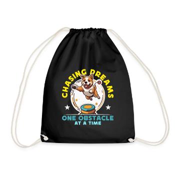 Dog Agility Training Chasing Dreams One Dog Sport - Drawstring Bag - black - Front