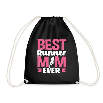 Best Female Runner Mom Ever - Drawstring Bag - black - Front