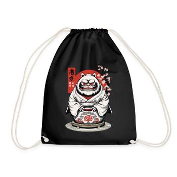 Japanischer Daruma Ästhetik Yokai Vintage - Turnbeutel - Schwarz - Vorne