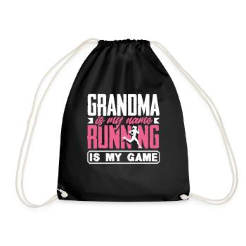Grandma Is My Name Run My Game - Drawstring Bag - black - Front