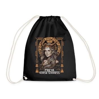 Freya – goddess of Norse myths - Drawstring Bag - black - Front