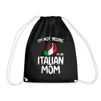 I don't scream, I'm an Italian mother - Drawstring Bag - black - Front