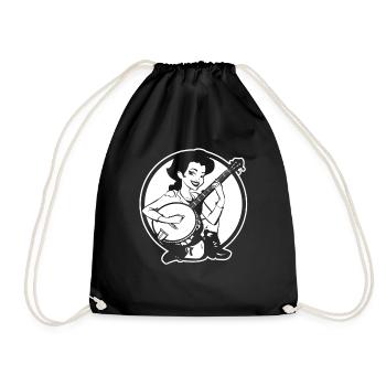 Joueur de banjo de dessin animé - Sac de sport léger - noir - Devant
