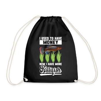 Killifish Quarium Fish - Drawstring Bag - black - Front