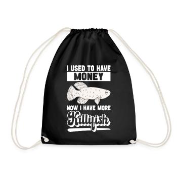Killifish Quarium Fish - Drawstring Bag - black - Front