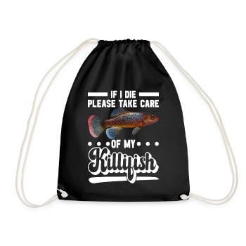 Killifish Quarium Fish - Drawstring Bag - black - Front