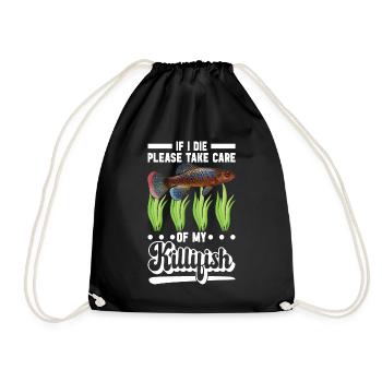 Killifish Quarium Fish - Drawstring Bag - black - Front