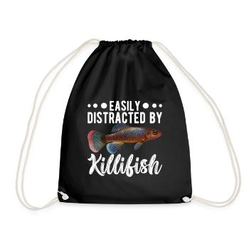 Killifish Quarium Fish - Drawstring Bag - black - Front