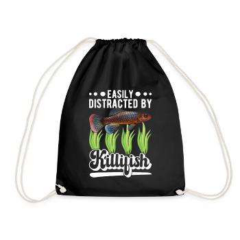 Killifish Quarium Fish - Drawstring Bag - black - Front