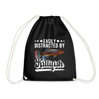 Killifish Quarium Fish - Drawstring Bag - black - Front