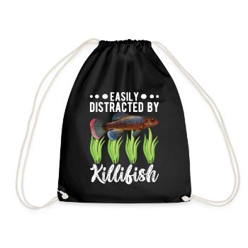 Killifish Quarium Fish - Drawstring Bag - black - Front