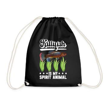 Killifish Quarium Fish - Drawstring Bag - black - Front