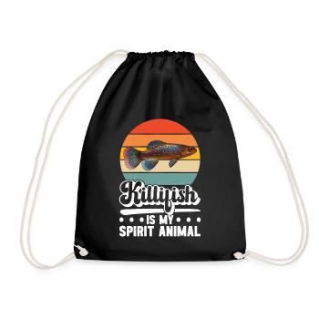 Killifish Quarium Fish - Drawstring Bag - black - Front