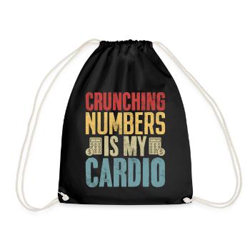 Crunching Numbers Is My Cardio Retro Funny - Drawstring Bag - black - Front