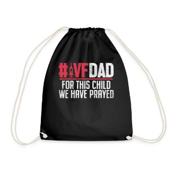 For This Child We Have Prayed Funny IVF Dad - Drawstring Bag - black - Front