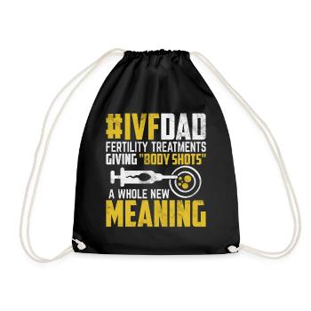 Fertility Treatments Funny IVF Egg Retrieval Day - Drawstring Bag - black - Front