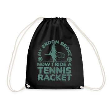 Funny Tennis Player Racket - Turnbeutel - Schwarz - Vorne