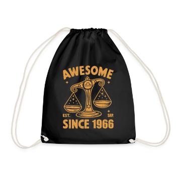 Awesome Since 1966 Libra Geburtstag - Turnbeutel - Schwarz - Vorne