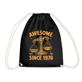 Awesome Since 1976 Libra Birthday - Drawstring Bag - black - Front