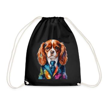 Cavalier King Charles Spaniel Costume Imprimé Chien - Sac de sport léger - noir - Devant