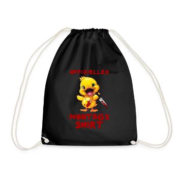 Official Monday Shirt - Duck with Knife - Drawstring Bag - black - Front