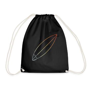 Surfboard - Drawstring Bag - black - Front