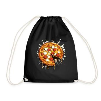Pizza Graphic - Drawstring Bag - black - Front