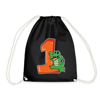 1 an - Inscription à l’école - Motif crocodile - Sac de sport léger - noir - Devant