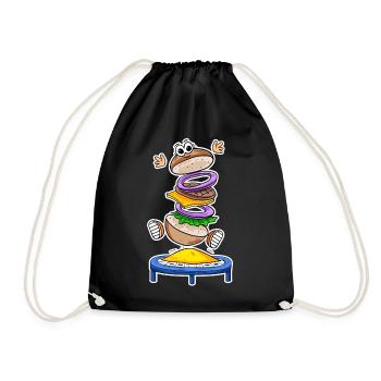 Trampoline Burger Fast Food - Drawstring Bag - black - Front