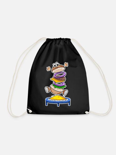 Trampolin Burger Fast Food - Turnbeutel - Schwarz