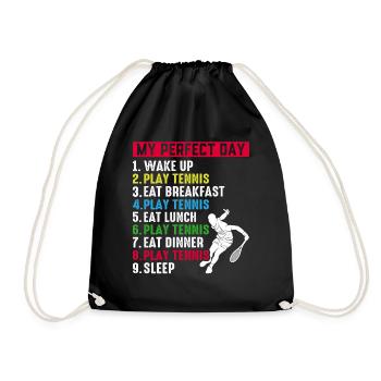 My Perfect Day Tennis Player - Tennis Day Plan - Turnbeutel - Schwarz - Vorne