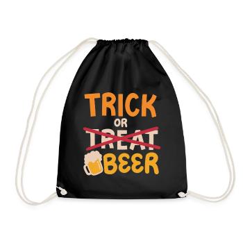 Süßes oder Saures Halloween Bier trinken - Turnbeutel - Schwarz - Vorne