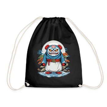 Japanischer Daruma Ästhetik Yokai Vintage - Turnbeutel - Schwarz - Vorne