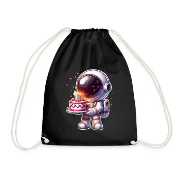 Astronaut Birthday - Drawstring Bag - black - Front