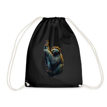 Drôle paresseux Art Animal paresseux animaux animaux sauvages - Sac de sport léger - noir - Devant