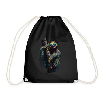 Drôle paresseux Art Animal paresseux animaux animaux sauvages - Sac de sport léger - noir - Devant