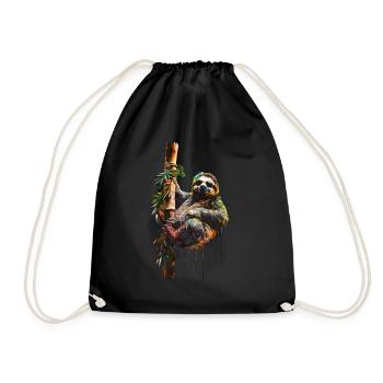 Funny Sloth Art Animal Sloth Wildlife Animals - Drawstring Bag - black - Front