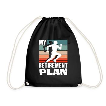 My Retirement Plan Runner Silhouette - Drawstring Bag - black - Front