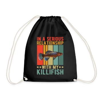 Killifish Quarium Fish - Drawstring Bag - black - Front