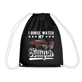 Killifish Quarium Fish - Drawstring Bag - black - Front