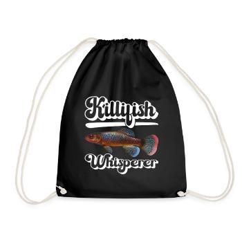 Killifish Quarium Fish - Drawstring Bag - black - Front