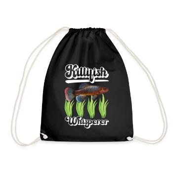 Killifish Quarium Fish - Drawstring Bag - black - Front