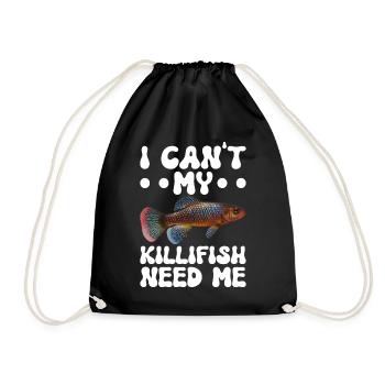 Killifish Quarium Fish - Drawstring Bag - black - Front