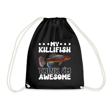Killifisch Quarium Fische - Turnbeutel - Schwarz - Vorne