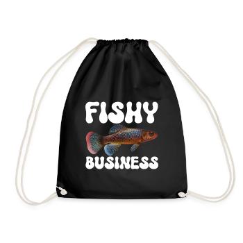Killifish Quarium Fish - Drawstring Bag - black - Front
