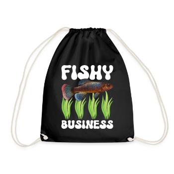 Killifish Quarium Fish - Drawstring Bag - black - Front